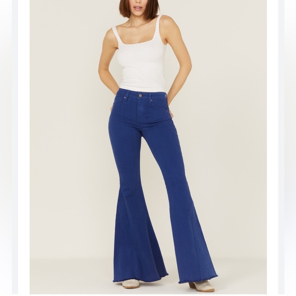 Shyanne Women Super Flared Jeans Blue Sz 32 High Waisted Western Country Cowgirl - Picture 1 of 10